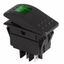 Выключатель клавишный 24V 35А (4с) ON-OFF зеленый с подсветкой | 36-4468 REXANT MEET