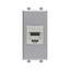 Компьютерная розетка RJ-45 без шторки модульная, кат.5е экранированная, "Avanti", "Закаленная сталь", 1 модуль | 4404761 DKC ДКС