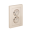 Розетка ATLASDESIGN двойная без заземления 16А в сборе бежевый - ATN000220 APC