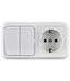 Блок ОП розетка 1-м IP20 с заземл.+выключатель 2-кл. Makel 451A2