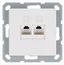 Розетка компьютерная 2-м RJ45 IP20 кат. 5E механизм бел. глянцевый Jasmart G6106W
