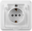 Розетка 1-м СП Вега РСбш10-3-ВБ 16А IP44 с заземл. защ. шторки крышкой бел. IEK ERV16-K01-16-DM