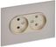 Розетка 2-м SKANDY 10А без заземл. защ. шторок для плоской вилки SK-R03Sh шампань IEK SK-R20-10-K37