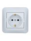 Розетка 1-м СП ASTI 16А IP20 с заземл. защ. шторки термопласт в сборе жемчуж./бел. перламутр. LEZARD 7081-3030-124B