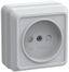 Розетка 1-м ОП Октава РСш20-2-ОБ 10А IP20 без заземл. защ. шторки бел. IEK ERO13-K01-10-DC