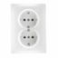 Механизм розетки 2-местн. с/з с з/ш СП Bravo 16А IP20 250В бел. матов. GUSI С10Р6-041