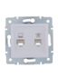 Розетка компьютерная + телефонная 2-м СП Karina RJ45 RJ11 механизм бел. LEZARD 707-0288-143