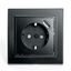 Розетка одноместная с/з с защитной шторкой и USB, серия Эрна, черный, Stekker - PST16-9011-03 39480 FERON