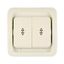 Переключатель перекрестный 2-кл. СП Mimoza 10А IP20 без вставки крем. Makel 32026