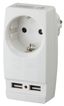 Адаптер SP-1e-USB-W "Polynom" 1гн 220V + 2xUSB 2100mA, c заземл, (белый) (10/60/1440) | Б0026332 ЭРА