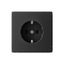 Розетка ArtGallery 16А с заземл. быстрозажим. клем. механизм карбон SE GAL001043S APC