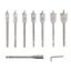 Набор сверл перовых по дереву 9 предметов: 14-16-18-20-22-25-30х152 мм, удлинитель, ключ угловой | 91-0762 REXANT MEET