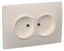 Розетка 2-м СП Кварта РСш12-2-ККм 10А IP20 без заземл. защ. шторки крем. IEK ERK20-K33-10-DM