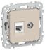 Розетка 2-м СП FLITE РКТВ5е-2-0-ФлЛ RJ45/TV кат.5E UTP механизм льняной IEK FI-AK22-1-K88