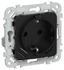 Розетка 1-м СП FLITE РСЮша11-1-ФлЧ 16А с USB A+A 3.1А заземл. защ. шторками безвинтовое крепление механизм черн. IEK FI-R14-16-1-U21-D31-K02