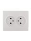 Розетка 2-м СП Karina 16А IP20 без заземл. керамика бел. LEZARD 707-0200-128
