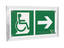 Знак безопасности PT-17328.E73 "Напр. движения к эвакуац. выходу МГН направо" Белый свет a22491 BS