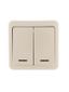 Выключатель 2-кл. 1п ОП Viola 10А IP20 с подсветкой крем. LEZARD 751-0300-112