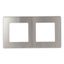 Рамка для розеток и выключателей ЭРА Серия 12 12-5102-03 на 2 поста, Сатин, алюминий | Б0052511