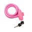 Тросовый замок взломостойкий для велосипедов и колясок с ключом 100 см розовый | 79-0304 ЧЕТЫРЕ СЕЗОНА MEET