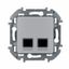 Розетка компьютерная 2-м Inspiria RJ45 кат.5E UTP сл. алюм. Leg 673837 Legrand