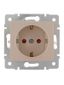 Розетка 1-м СП Karina с заземл. защ. шторки керамика механизм крем. LEZARD 707-0388-124
