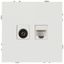 Розетка комбинированная RJ45+TV СП 16А IP20 250В Galaxy бел. MC Б0070776