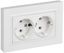 Розетка 2-м СП BRITE РСПл12-3-БрАБ 16А в сборе с заземл. без защ. шторок плоская арктич. бел. IEK BR-R27-16-K91-F