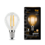 Лампа светодиодная филаментная LED 9 Вт 680 лм 2700К шар P45 теплый E14 AC 220В прозрачная колба Black Filament - 105801109 Gauss