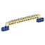 Шина ''N'' нулевая 8х12 мм на двух угловых синих изоляторах 16 групп, REXANT - 11-2337 MEET