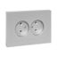 Механизм розетки двойной, 16А, без заземления, шторок, с рамкой, алюминий Эпика EKF | UP1-SOA-200