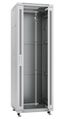 Шкаф монтажный телекоммуникационный напольный SH-05C-37U60/80 19дюйм 37U 600х800х1833мм для распределит. и серверн. оборудования передн. стеклян. задн. сплошн. метал. двери ручка с замком сер. Cabeus 7641c