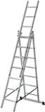 Лестница трехсекционная алюминиевая, 3 х 7 ступеней, H=202/316/426 см, вес 9.16 кг - 65432 РОС