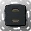 Черный матовый Разъем HDMI 2 мест | 567210 GIRA S-55