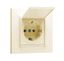 Розетка с/з и крышкой (Керамика) СП Karea 16А IP20 крем. Makel 56010009