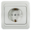 Розетка одинарная с заземлением со шторкой CLASSICO белая 2028x | 4690612000978 IN HOME
