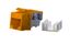 Вставка KJ9-8P8C-C6-90-OR Keystone Jack RJ-45(8P8C) категория 6 оранжевая - 432660 Hyperline