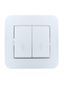 Переключатель проходной 2-кл.СП ASTI 10А IP20 в сборе бел. LEZARD 7081-0202-106