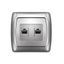 Маргарита розетка двухпортовая компьютерная RJ45, серебро (еврослот) - 1083-S Союз