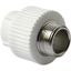 Муфта комбинированная 20 х 3/4' НР полипропиленовая PPR белый - PA23010P PRO AQUA