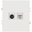 Розетка комбинированная RJ45+TV СП 16А IP20 250В Arktik бел. MC Б0070494