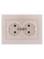 Розетка RAIN двойная с заземлением керамика жемчужно-белый перламутр - 703-3030-127 LEZARD