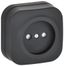Розетка ОП GLORY РСш20-2-ХЧм 10А без заземл. защ. шторки черн. матов. IEK ERH13-K02M-10