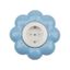 Розетка одноместная HAPPY Цветок скрытой установки, с заземлением и защитными шторками, белая/голубая | KR-78-0628 Kranz
