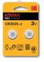 Батарейка Kodak CR2025-2BL MAX Lithium (60/240/43200) - Б0037003