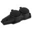 Колодка каучуковая с заземлением 2 розетки 16A IP44 черная KX-2e-B-IP44 - Б0068451 ЭРА