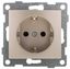 Розетка однопостовая Bravo с/з с з/ш, механизм, 16А, 250В, шампань - С10Р4-027 GUSI