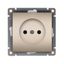 Розетка одноместная UNIVersal серия Афина б/з, с/у, 16А, 220В, шампань (еврослот), механизм - A0022-Br Союз