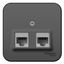 Розетка компьютерная 2-м ОП Blanca RJ45 кат.5E с изолир. пластиной антрацит SE BLNIA045456 APC
