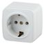 Розетка однофазная наружная (открытой установки) с заземлением без шторок белый 16А 250В IP20 3-202-01 Intro Polo - Б0053558 ЭРА